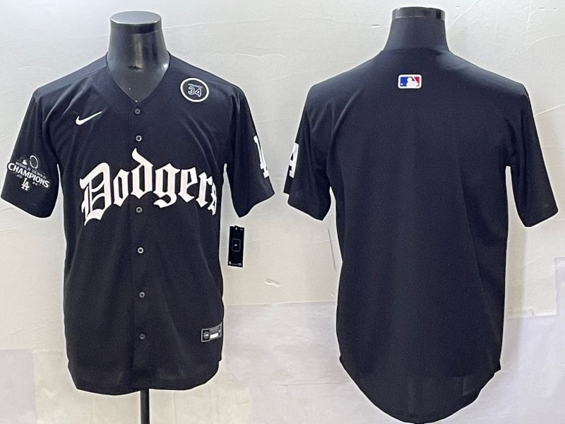 Men 2025 Los Angeles Dodgers Blank Black Seventh generation Joint Name Nike MLB Jersey style 9